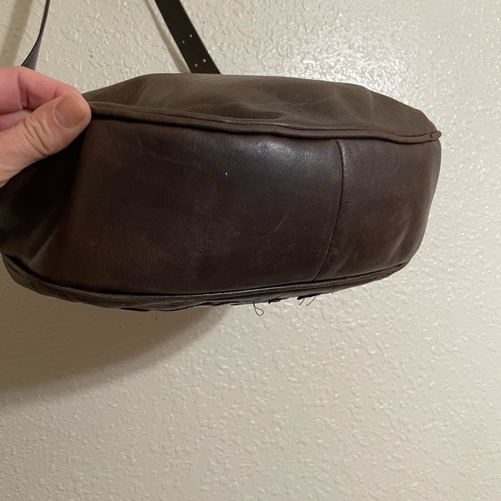 Leather boho shoulder purse - Picture 4 of 13